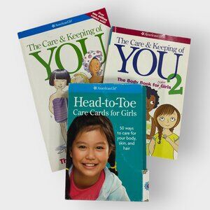 Lot of American Girl Care and Keeping of You Books and Cards